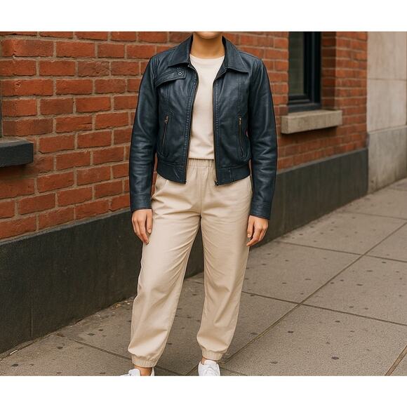 CULT OF INDIVIDUALITY Women's Moto Black Bomber Jacket Sz S - Picture 1 of 10